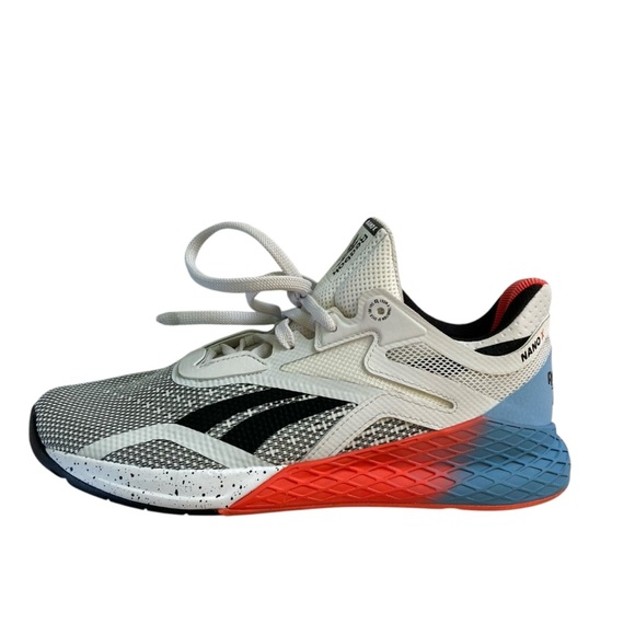 Reebok Shoes - Reebok Nano X Tennis Cross Training Running Shoe White Blue Orange (Size 9.5)